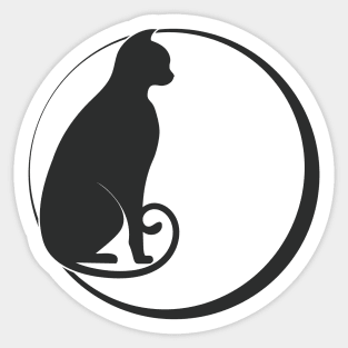 Cat In The Moonlight Sticker